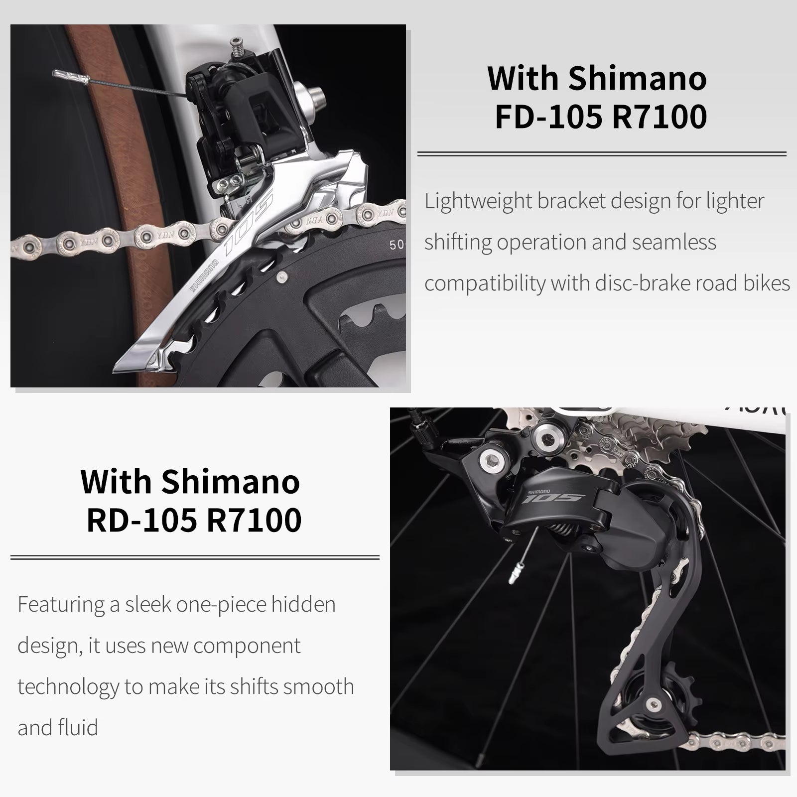 R08-7120 Full Carbon Fiber Road Bike 24 Speed with SHIMAN0 105 R7120 Kit 2*12 24 Speed Road Bike Race Bike