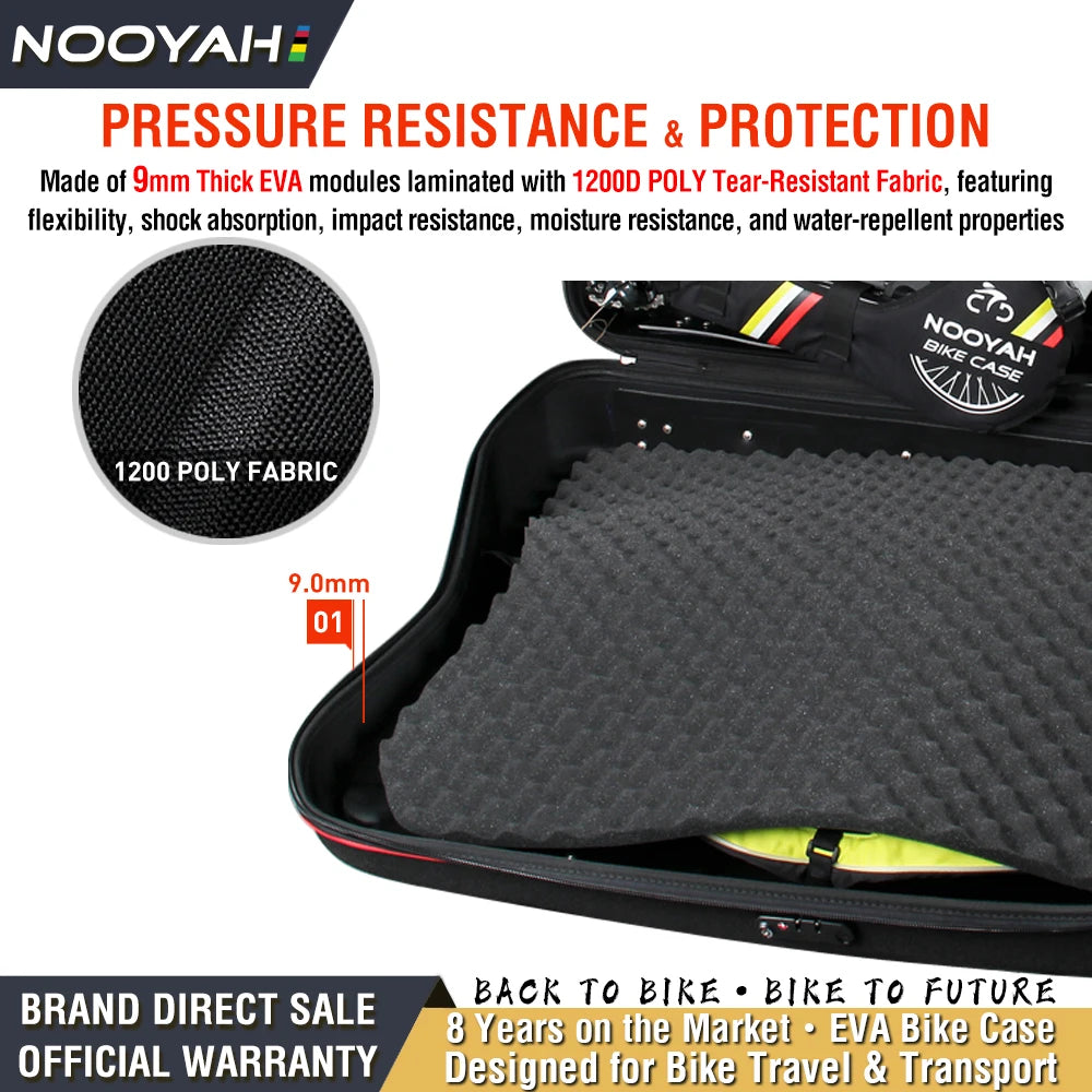 Bike Travel Case EVA Bike Bag for Transport Bicycle EVA Hardshell Bike Accessories Air Transport Bike round Trip Suitcase