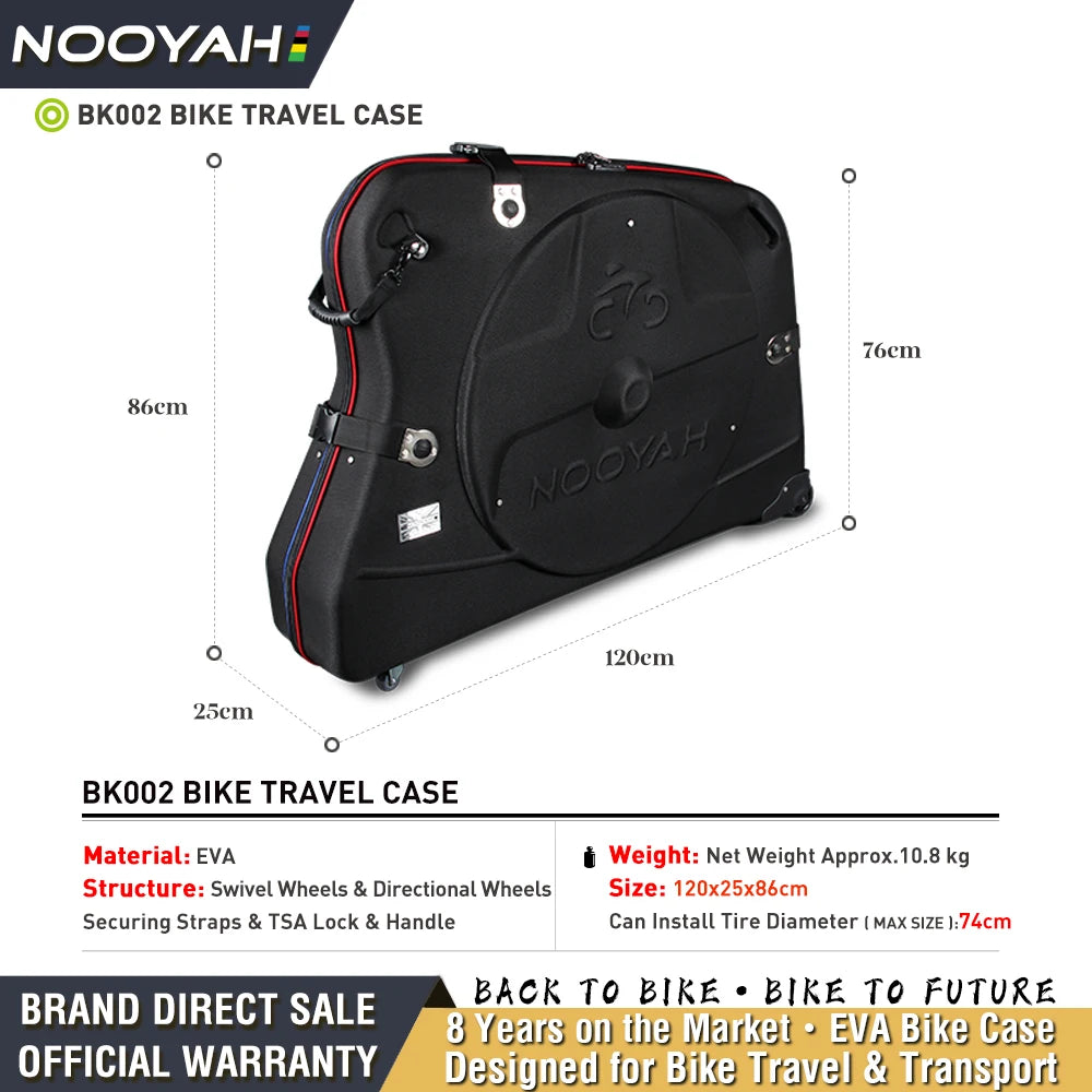 Bike Travel Case EVA Bike Bag for Transport Bicycle EVA Hardshell Bike Accessories Air Transport Bike round Trip Suitcase