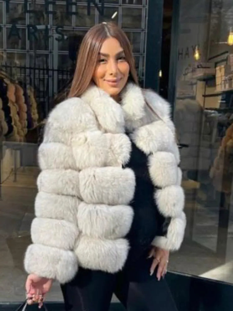 Winter Women's Jacket Real Fox Fur Coat