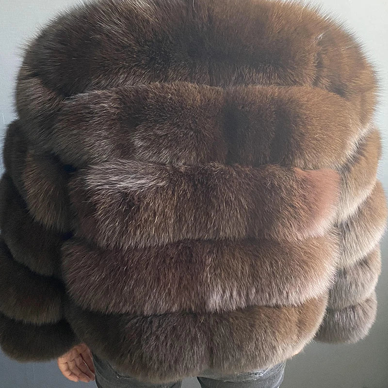 Winter Women's Jacket Real Fox Fur Coat