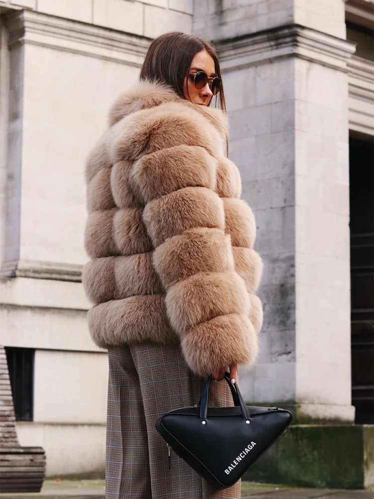 Winter Women's Jacket Real Fox Fur Coat