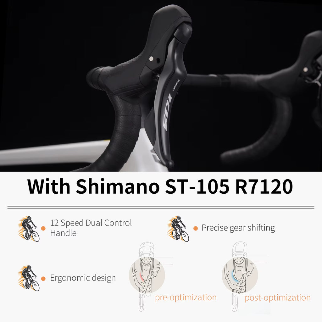 R08-7120 Full Carbon Fiber Road Bike 24 Speed with SHIMAN0 105 R7120 Kit 2*12 24 Speed Road Bike Race Bike