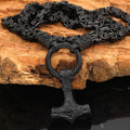 Viking Rune Hammer Pendant Necklace Emperor Chain Jewelry